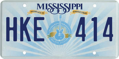 MS license plate HKE414