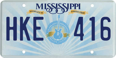 MS license plate HKE416