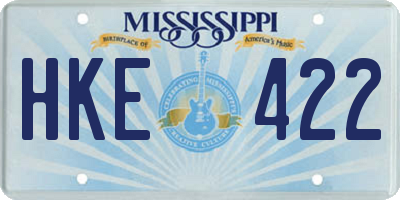 MS license plate HKE422