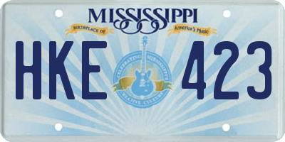 MS license plate HKE423