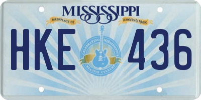MS license plate HKE436