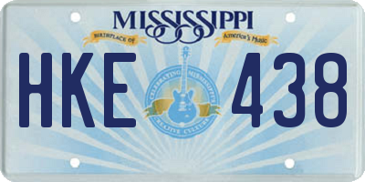 MS license plate HKE438