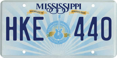 MS license plate HKE440