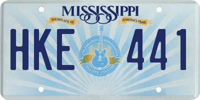 MS license plate HKE441