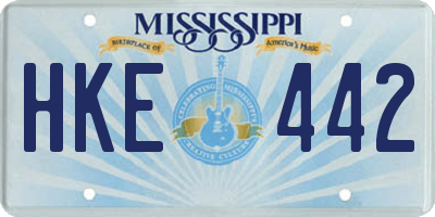 MS license plate HKE442