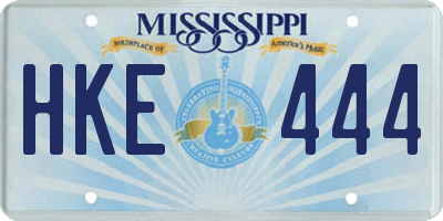 MS license plate HKE444