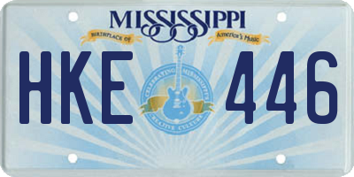 MS license plate HKE446