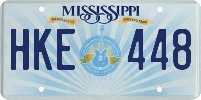 MS license plate HKE448