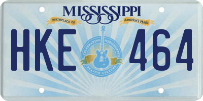 MS license plate HKE464