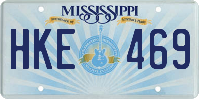MS license plate HKE469