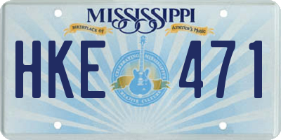MS license plate HKE471