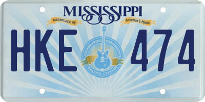 MS license plate HKE474