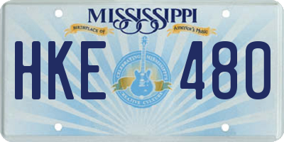 MS license plate HKE480