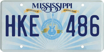 MS license plate HKE486