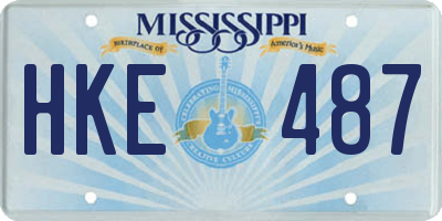 MS license plate HKE487