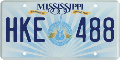 MS license plate HKE488