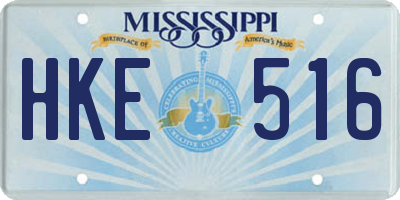 MS license plate HKE516