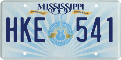 MS license plate HKE541