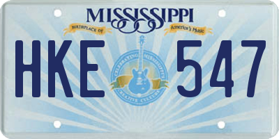 MS license plate HKE547