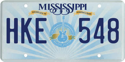 MS license plate HKE548