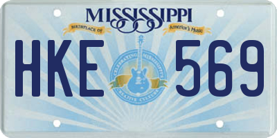 MS license plate HKE569