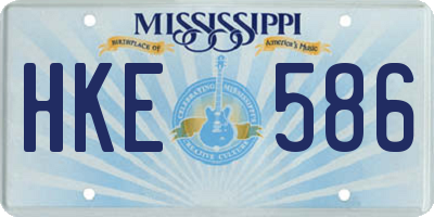 MS license plate HKE586
