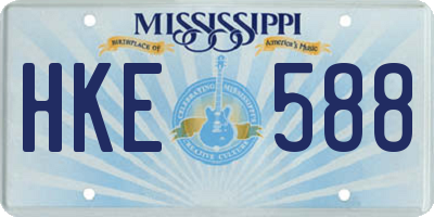 MS license plate HKE588