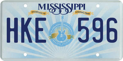 MS license plate HKE596