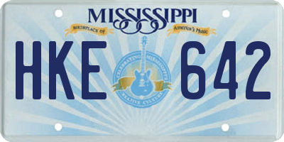 MS license plate HKE642