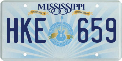 MS license plate HKE659
