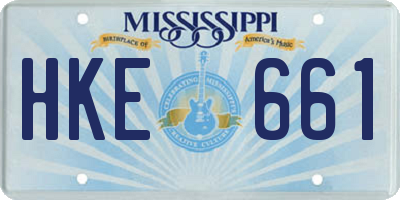 MS license plate HKE661