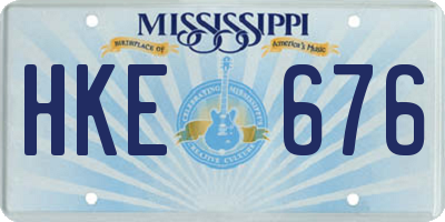 MS license plate HKE676