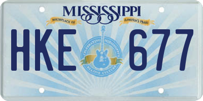 MS license plate HKE677