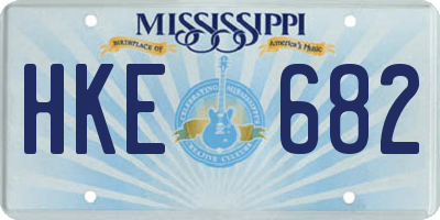 MS license plate HKE682