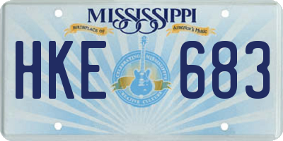 MS license plate HKE683