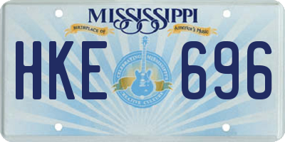 MS license plate HKE696