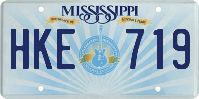 MS license plate HKE719