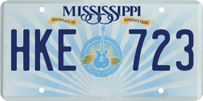 MS license plate HKE723