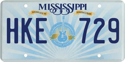 MS license plate HKE729