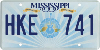 MS license plate HKE741
