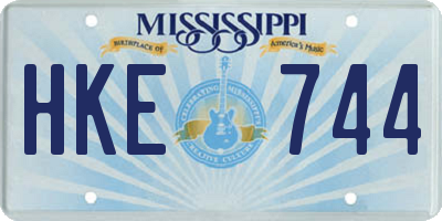 MS license plate HKE744