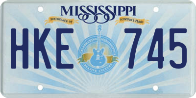 MS license plate HKE745