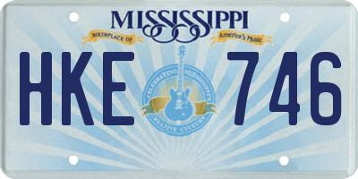 MS license plate HKE746