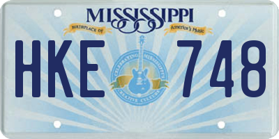 MS license plate HKE748