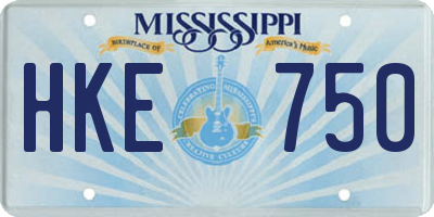 MS license plate HKE750