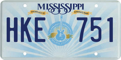 MS license plate HKE751