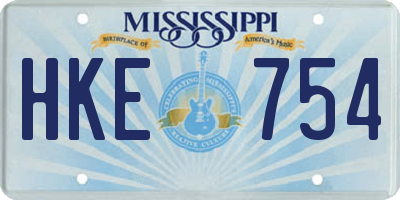 MS license plate HKE754