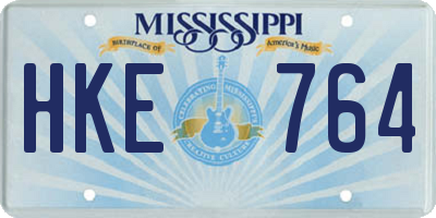 MS license plate HKE764