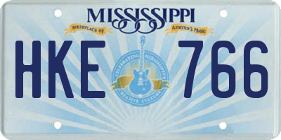 MS license plate HKE766