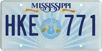 MS license plate HKE771
